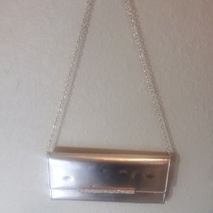 ALDO Shiny Gold Clutch w/Sparkle, Removable Chain